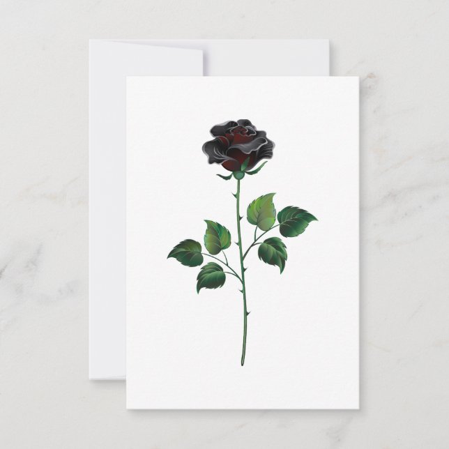 Tarjeta Flor rosa negra (Anverso)