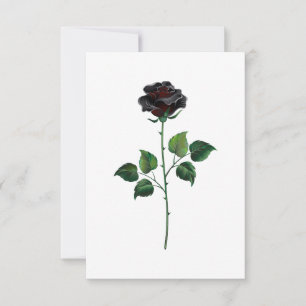 Tarjeta Flor rosa negra