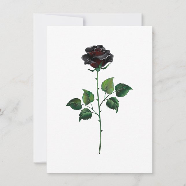 Tarjeta Flor rosa negra (Anverso)