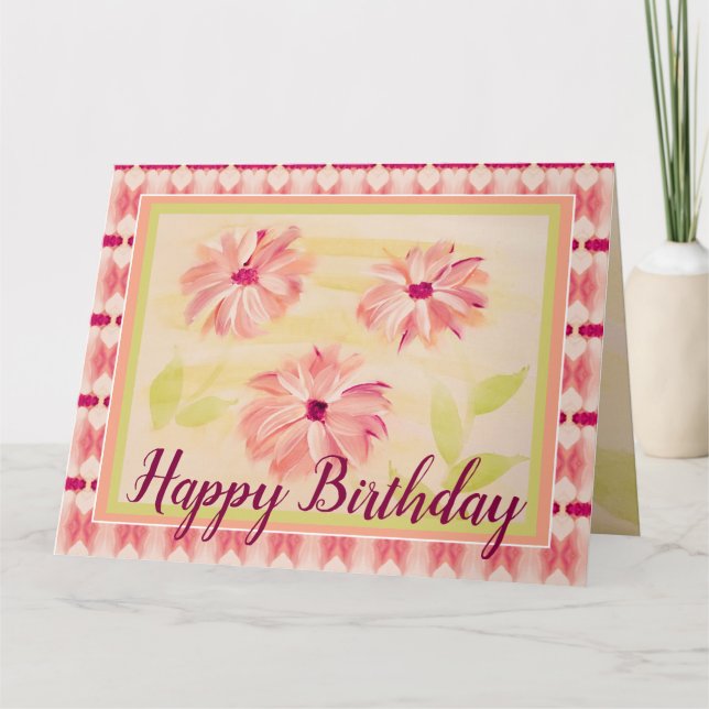 Tarjeta Flor rosa suave (Anverso)