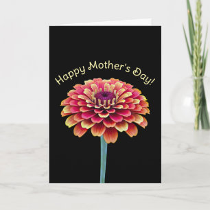 Tarjeta Flor rosa y amarilla brillante Día de la Madre