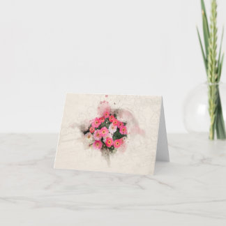 Tarjeta Flor rosada de margarita