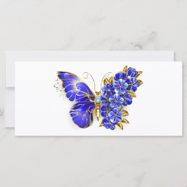 Tarjeta Flor Sapphire Mariposa (Anverso)