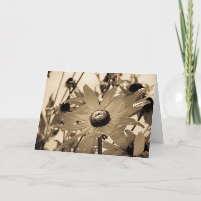 Tarjeta Flor Sepia (Anverso)