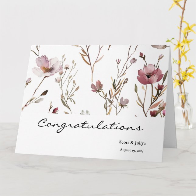 Tarjeta Flor silvestre Boho boda saludo (flor amarilla)