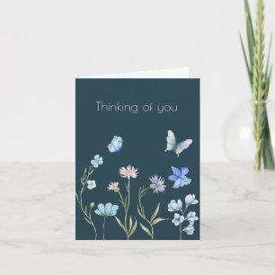 Tarjeta Flor Silvestre Botánica Boho Pensando en Ti