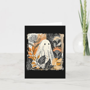 Tarjeta Flor Silvestre Divertida Fantasma Feliz Temporada