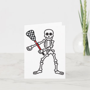 Tarjeta Flor Skeleton Lacrosse Player Halloween Costum