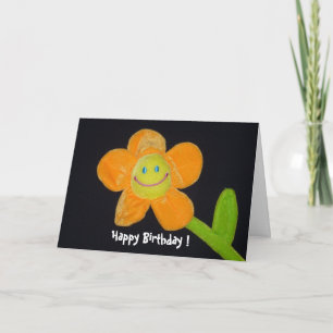 Tarjeta flor sonriente