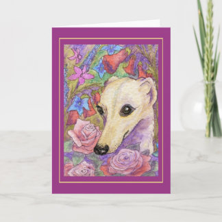 Tarjeta Flor tímida Whippet
