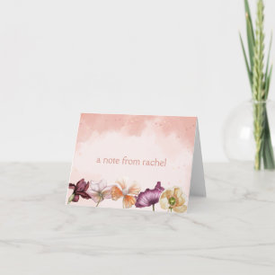 Tarjeta Flora acuarela rosa personalizada