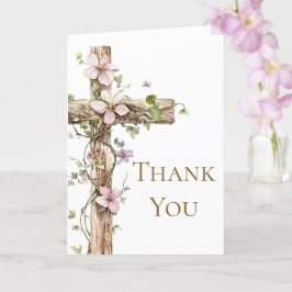 Tarjeta Flora acuarela Santa Cruz Baptismo Gracias