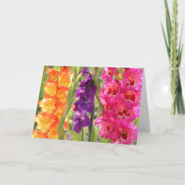 Tarjeta Floraciones hermosas del gladiolo