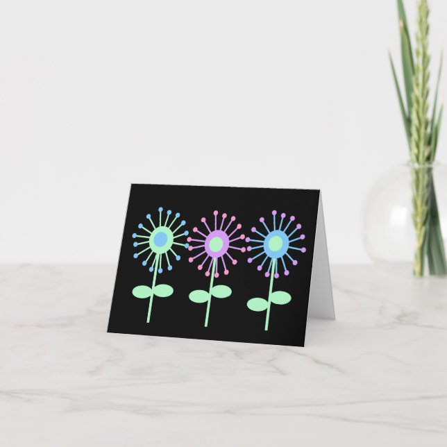 Tarjeta Floraciones retras Notecard en blanco (Anverso)