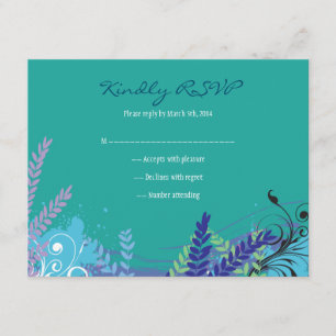 Tarjeta FLORAL ABSTRACTA de RSVP de la