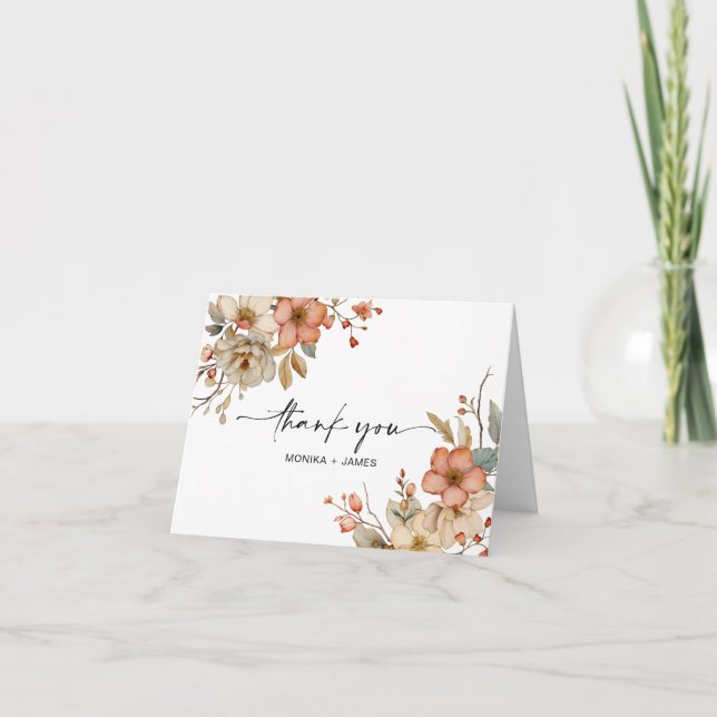 Tarjeta Floral Acuarela Boho Silvestre Elegante (Anverso)