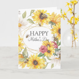 Tarjeta floral acuarela del día de la madre