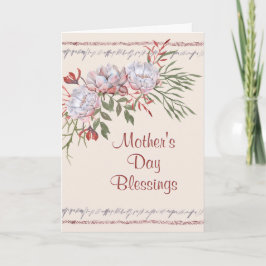Tarjeta Floral acuarela Día de la Madre Bendición Escritur