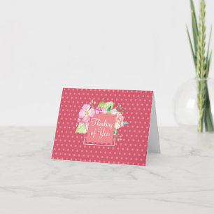 Tarjeta Floral Acuarela Interior en Blanco Pensando en Ti