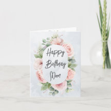 Floral acuarela personalizada Cumpleaños mamá Cute