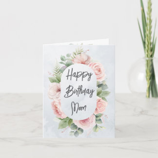 Tarjeta Floral acuarela personalizada Cumpleaños mamá Cute