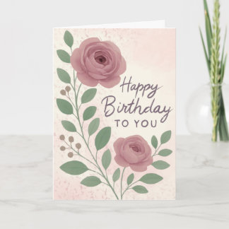 Tarjeta Floral Acuarela Personalizada de Lujo