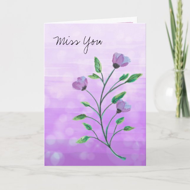 Tarjeta Floral acuarela, vamos a ponerte al día (Anverso)