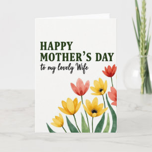Tarjeta floral alegre del día de la madre