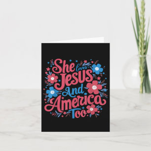 Tarjeta Floral Ama A Jesús Y A América 4 De Julio