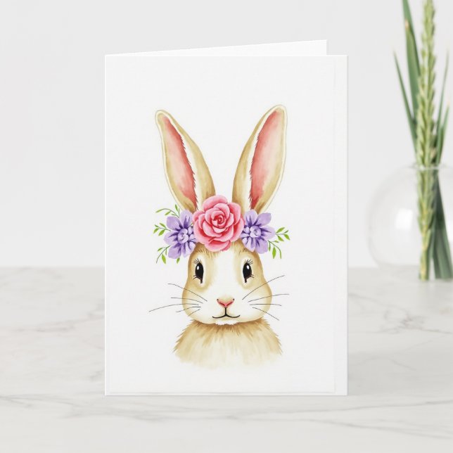 Tarjeta Floral Animal Watercolor Art Card (Anverso)