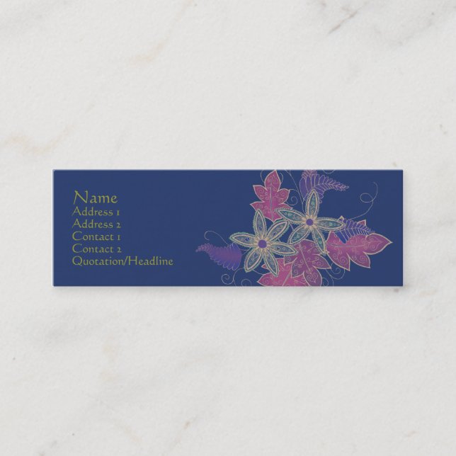 Tarjeta floral Antiqued del perfil (Anverso)