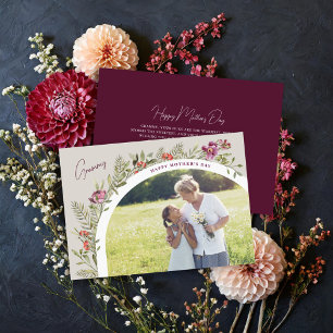 Tarjeta Floral Arch Photo Happy Mother's Day Grammy
