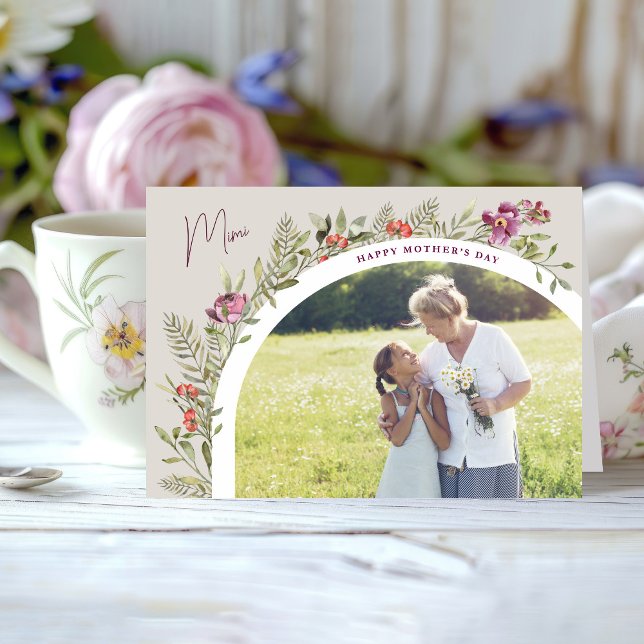 Tarjeta Floral Arch Photo Happy Mother's Day Mimi (Subido por el creador)