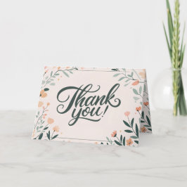 Tarjeta Floral Art Deco Retro Boda Gracias