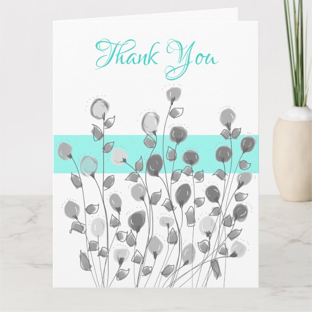 Tarjeta Floral artística en grises (Anverso)