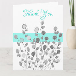 Tarjeta Floral artística en grises