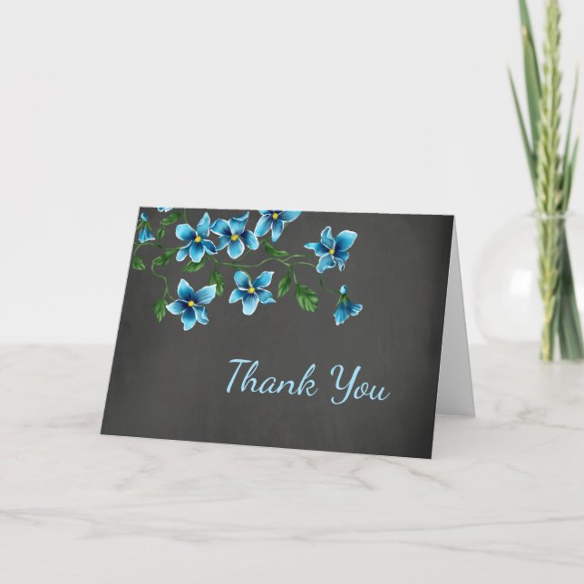 Tarjeta Floral Azul (Anverso)