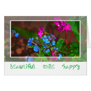 Tarjeta floral azul