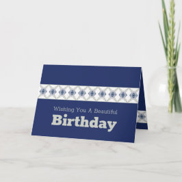 Tarjeta Floral azul acentuado