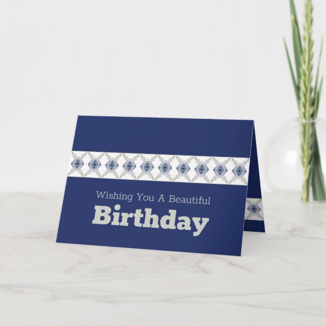 Tarjeta Floral azul acentuado (Anverso)