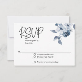 Tarjeta floral azul Boda RSVP