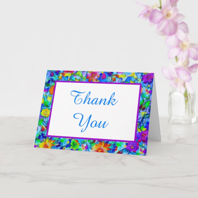 Tarjeta Floral azul brillante (Orquídea)