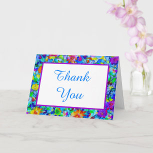 Tarjeta Floral azul brillante