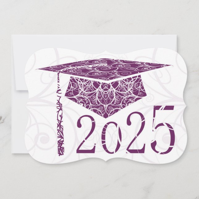 Tarjeta Floral azul morado y blanco 2025 (Anverso)