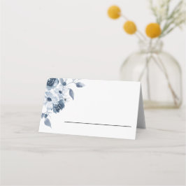 Tarjeta Floral azul plegada