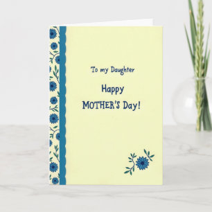 Tarjeta floral azul turquesa del Día de la Madre d