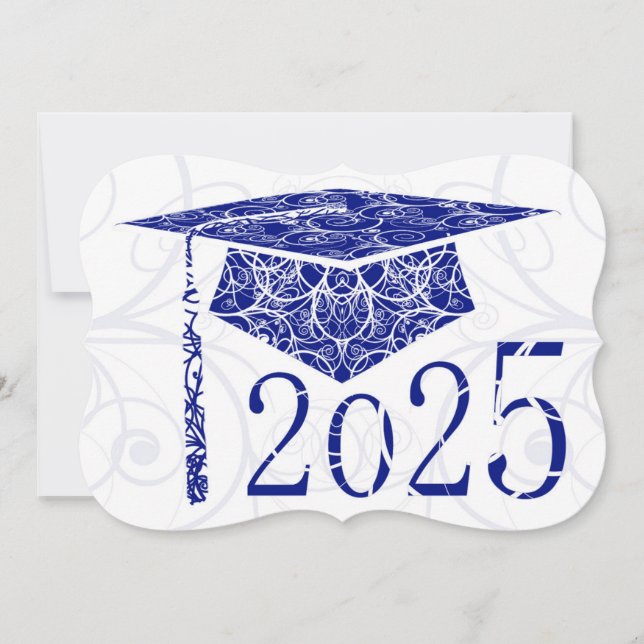 Tarjeta Floral azul y blanca 2025 (Anverso)