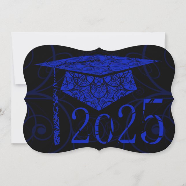 Tarjeta Floral azul y negro Cap 2025 (Anverso)