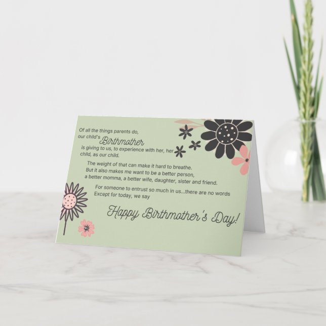 Tarjeta Floral Birthomther's Day Card (Anverso)