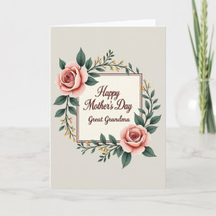 Tarjeta floral bisabuela